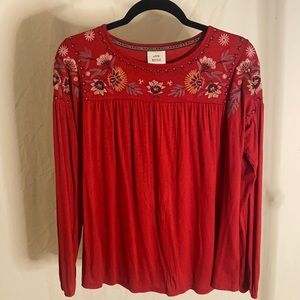 Red long sleeve top. Size XS.